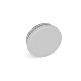 GN 991 Tube End Plugs, Plastic, Round or Square d / s: D - Diameter<br />Color: GR - Gray, RAL 7042, matte finish