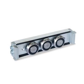 GN 2424 Cam Roller Carriages Type: N - Normal roller carriage, central arrangement<br />Version: U - With wiper for floating bearing rail (U-rail)