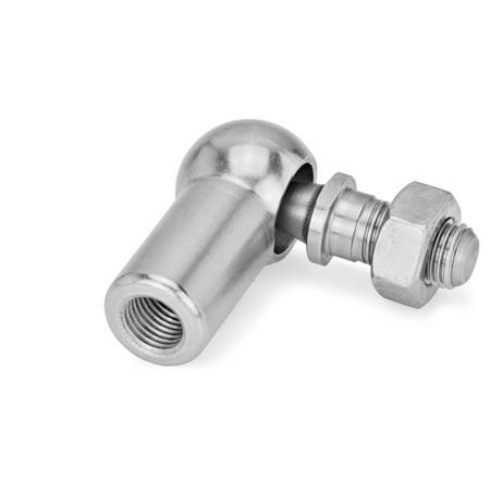 DIN 71802 Stainless Steel Angled Ball Joints Type: CN - With threaded ball shank without safety catch