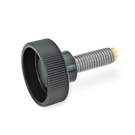 GN 421.10 Knurled Screws with Brass / Plastic Pivot Material of the pivot: MS - Brass