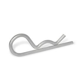 GN 1024 Stainless Steel Spring Cotter Pins Type: E - With single winding