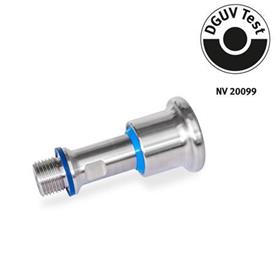 GN 8170 Indexing Plungers, Stainless Steel, DGUV Certified, Knob Side Hygienic Design (Front Hygiene) Type: C - With rest position<br />Identification: FH - Knob side Hygienic Design (front hygiene)