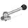 GN 918.6 Clamping Bolts, Stainless Steel, Upward Clamping, with Threaded Bolt Type: KV - With ball lever, angular (serration)
Clamping direction: L - By anti-clockwise rotation