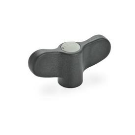 GN 634.1 Wing Nuts with Stainless Steel Bushing Color of the cover cap: DGR - Gray, RAL 7035, matte finish