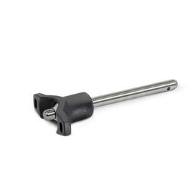 GN 113.30 Ball Lock Pins, Titanium Type: T - With T-handle