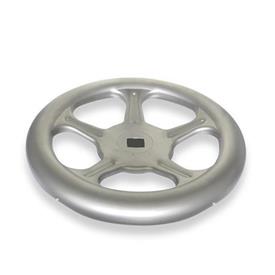 GN 228 Volants à bras en tôle d’acier inox Matériau: A4 - Inox<br />Code d'alésage: V - avec carré DIN 79<br />Type: A - sans poignée