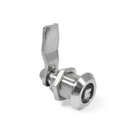 GN 516.5 Rotary Clamping Latches, Stainless Steel Type: VK8 - With square spindle