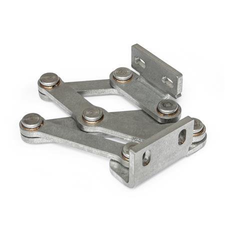 GN 7231 Stainless Steel Multiple-Joint Hinges, Concealed, Opening Angle 90° Type: L - Fixing angle piece left