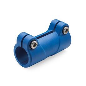 GN 242.9 Tube Connectors, Plastic Color: VDB - Blue, RAL 5005, matte finish