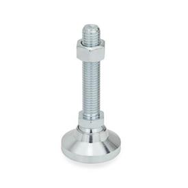 GN 343.2 Pieds de machine avec goujon fileté, acier Type: OS - sans capuchon en plastique