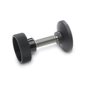 GN 421.12 Knurled Screws with Movable Thrust Pad 