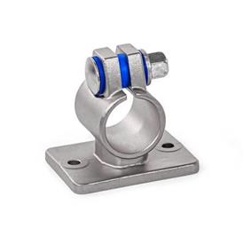 GN 146.6 Stainless Steel Flanged Connector Clamps, with 2 Bores Type: B - With seals