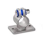 Stainless Steel Flanged Connector Clamps, with 2 Bores