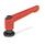 GN 307 Adjustable Hand Levers, Zinc Die Casting, with Bushing and Washer Color: RS - Red, RAL 3000, textured finish
