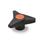 GN 533.6 Pomos en estrella, plástico, casquillo roscado latón / acero inoxidable, Softline Color de la tapa de cubierta: DOR - naranja, RAL 2004, acabado mate
