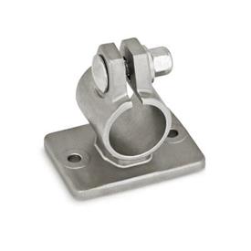 GN 146.6 Stainless Steel Flanged Connector Clamps, with 2 Bores Type: A - Without Seals