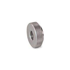 GN 827.1 Knurled Nuts, for Adjusting Screws GN 827, Stainless Steel 