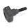 GN 5337.3 Volantini di serraggio di sicurezza a stella, plastica, perno filettato acciaio / acciaio INOX, innesto a pressione Materiale: ST - Acciaio
