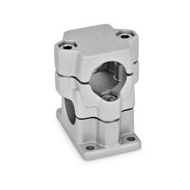 GN 141 Flanged Two-Way Connector Clamps, Multi Part Assembly Finish: BL - Plain finish, matte shot-blasted