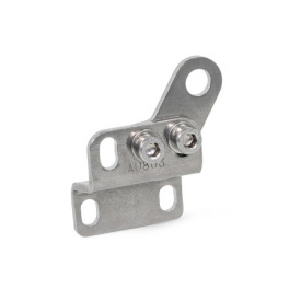 GN 801.4 Porta sensore, acciaio INOX, per attrezzi di serraggio rapido con base verticale, con/senza sensore Tipo: H - Per attrezzo di serraggio rapido con leva orizzontale<br />N° identificativo: 2 - Senza interruttore di prossimità