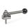 GN 918.5 Eccentric Cams, Stainless Steel, Radial Clamping, Screw from the Operator's Side Type: GVS - With ball lever, straight (serration)
Clamping direction: L - By anti-clockwise rotation