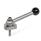 GN 918.5 Eccentric Cams, Stainless Steel, Radial Clamping, Screw from the Operator's Side Type: KVS - With ball lever, angular (serration)
Clamping direction: L - By anti-clockwise rotation