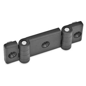 GN 159.1 Double Hinges for Profile Systems, Plastic Farbe: SW - Black, matte finish