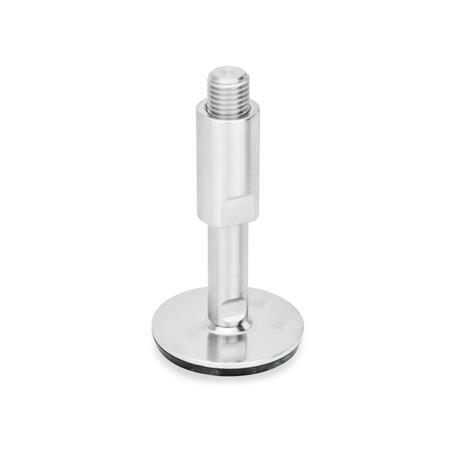 Gummi aufvulkanisiert Ganter Normelemente GN 41-50-M8-50-D3-SK 41-50-M8-50-D3-SK-Edelstahl Stellf/ü/ße Silber