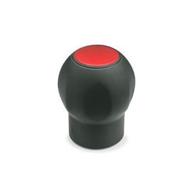 GN 675.1 Ball Handles with Cover Cap, Plastic, Softline Color of the cover cap: DRT - Red, RAL 3000, matte finish