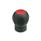 GN 675.1 Pomos esféricos, con tapa de cubierta, plástico, casquillo roscado, Softline Color de la tapa de cubierta: DRT - rojo, RAL 3000, acabado mate