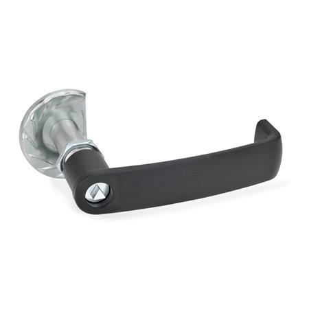 GN 119.3 Latches with Cabinet U-Handle Type: DK - With triangular spindle
Finish: SW - Black, RAL 9005, textured finish