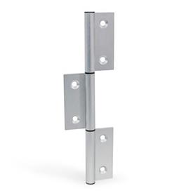 GN 2295 Hinges, for Aluminum Profiles / Panel Elements, Three-Part, Vertically Elongated Outer Wings Type: A - Exterior hinge wings<br />Coding: C - With countersunk holes<br />l<sub>2</sub>: 245