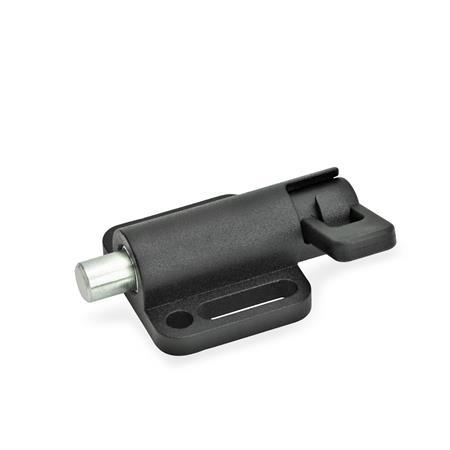 GN 416 Spring Latches, Guide Zinc Die Casting / Plunger Pin Steel, with Flange for Surface Mounting Type: L1 - Locking / Rest position, via counterclockwise rotation