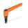GN 306 Manettes indexables, zinc moulé sous pression, insert acier, avec goujons filetés, avec pointes spéciales Type: ZK - Pivot sphérique
Couleur: O - orange, RAL 2004, finition texturée