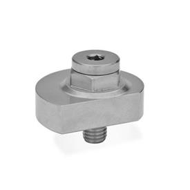 GN 918.5 Eccentric Cams, Stainless Steel, Radial Clamping, with Threaded Bolt Type: SK - With hex<br />Clamping direction: R - By clockwise rotation (drawn version)