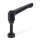 GN 306 Adjustable Hand Levers, Zinc Die Casting, Insert Steel, with External Thread, with Special Tipped Type: RD - Spherical tip with thrust pad NBR
Color: B - Black, RAL 9005, textured finish
