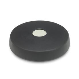GN 521 Volantes de disco, plástico, casquillo / eje de acero Tipo: A - sin manilla