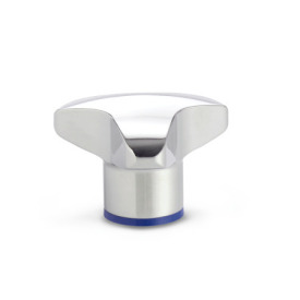 GN 5445 Edelstahl-Dreisterngriffe, Hygienic Design Oberfläche: PL - poliert (Ra < 0,8 µm)<br />Werkstoff (Dichtring): H - H-NBR