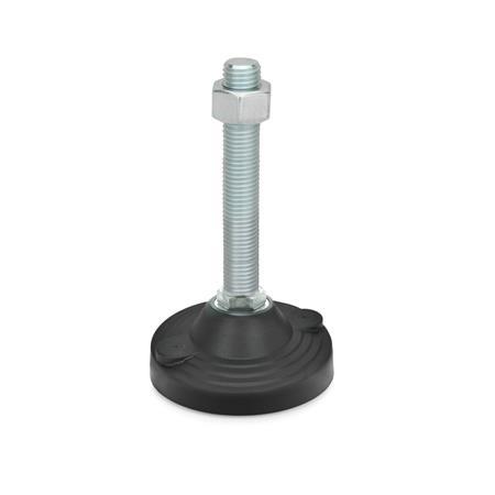 GN 247 Leveling Feet with Mounting Holes Type: B - With nut, without rubber pad