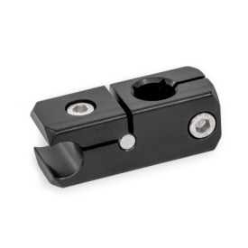 GN 474.2 Rail Mounting Clamps, Aluminum, Splittable, with Cross/Parallel Bore Finish: ELS - Anodized, black<br />Type: Q - With cross hole