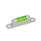 GN 2282 Livelle a bolla monodirezionali, Corpo di contenimento ottone, per montaggio con viti Sensibilità: 6 - Minuti angolari, movimento bolla di 2 mm
Materiale / Finitura: MSR - argento, RAL 9006, finitura testurizzata
N° identificativo: 2 - Finestra di visualizzazione superiore - anteriore