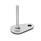 GN 45 Piedini di livellamento, acciaio INOX AISI 316 L, con aletta di fissaggio, a forma di goccia Tipo (base): D3 - Con disco antiscivolo, vulcanizzata, colore nero
Versione (vite): S - Senza dado, esagono esterno in basso
