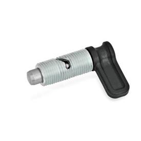 GN 712 Cam Action Indexing Plungers, Plunger Pin Protruded Type: R - With rest position, without lock nut