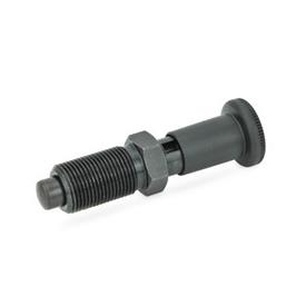 GN 817.2 Indexing Plungers, Steel / Long Plastic Knob Type: C - With rest position, without lock nut