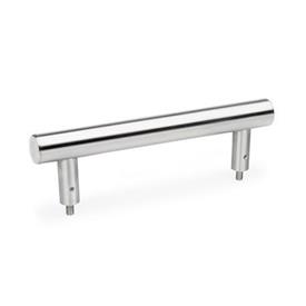 GN 666.7 Tubular Handles, Stainless Steel, Mounting from the Operator‘s Side Type: E - With stainless steel cover