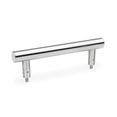 GN 666.7 Tubular Handles, Stainless Steel, Mounting from the Operator‘s Side Type: E - With stainless steel cover