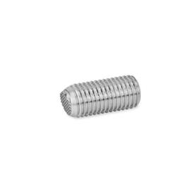 GN 605 Ball Point Screws, Stainless Steel Type: VRN - Flat ball, with swivel limiting stop, corrugated
