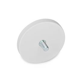 GN 51.3 Retaining Magnets with Threaded Stud, with Rubber Jacket Color: WS - White