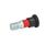 GN 816.1 Locking Plungers, Plunger Pin Retracted Type: AR - Operation with knob, sleeve red, without lock nut