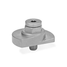 GN 918.6 Clamping Bolts, Stainless Steel, Upward Clamping, with Threaded Bolt Type: SK - With hex<br />Clamping direction: R - By clockwise rotation (drawn version)